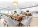Bright, open floor plan featuring a modern kitchen and dining area with ample seating at 19195 Blue Pond Dr, Lutz, FL 33558