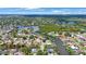 Expansive aerial showcasing a residential area with a river winding through the community at 2156 Egret Dr, Clearwater, FL 33764