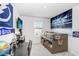 Sports themed bedroom with desk and bunk bed at 2265 Alee Ln, Wesley Chapel, FL 33543