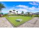 Recreational cornhole area with artificial turf and surrounding landscaping at 2265 Alee Ln, Wesley Chapel, FL 33543