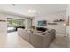 Spacious living room with comfortable seating, a large screen TV, and views of the screened-in pool at 2835 Hilliard Dr, Wesley Chapel, FL 33543
