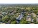 Residential aerial view showcasing the neighborhood, mature trees, and pool at 2969 Talon Dr, Clearwater, FL 33761