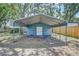 Metal carport structure featuring a durable roof and sturdy support beams at 3225 Bea Ct, Land O Lakes, FL 34639