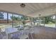 Comfortable screened-in patio with a dining set, perfect for enjoying meals and outdoor gatherings year-round at 3225 Bea Ct, Land O Lakes, FL 34639