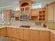 Well-appointed kitchen featuring custom cabinetry, stainless steel microwave, and tiled backsplash at 4848 Quill Ct, Palm Harbor, FL 34685