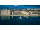 Stunning aerial view of waterfront condos with a private pool and boat dock at 5108 Brittany S Dr # 607, St Petersburg, FL 33715