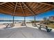 Community picnic area with picnic tables under a shaded wooden pavilion at 5108 Brittany S Dr # 607, St Petersburg, FL 33715
