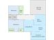 Home layout with bedrooms, bathrooms, living spaces, kitchen, and a sunroom; garage is also shown on the plan at 12536 116Th St, Largo, FL 33778
