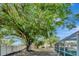 The spacious backyard features mature trees, pool, and enclosed patio, offering privacy at 1968 Rolling Green Cir, Sarasota, FL 34240