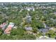 Scenic aerial view showcasing the neighborhood with tree-covered lots and varied home styles at 4315 W Azeele St, Tampa, FL 33609