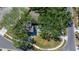 Top down aerial view of a house surrounded by lush trees and greenery at 5001 W Dickens Ave, Tampa, FL 33629