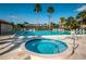 Resort-style pool area with lounge chairs, palm trees, and a jacuzzi; perfect for relaxation at 502 Hammock Pine Blvd # 502, Clearwater, FL 33761