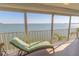 Relaxing screened balcony featuring a chaise lounge and views of the expansive bay at 6060 Shore S Blvd # 302, Gulfport, FL 33707