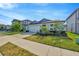 Well-maintained home with a two-car garage, lush landscaping, and a welcoming facade at 6398 Bradford Woods Drive, Zephyrhills, FL 33542