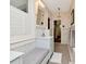 Bathroom features marble walls, decorative tile flooring, and modern fixtures at 712 S Newport Ave, Tampa, FL 33606