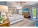 Tranquil main bedroom with hardwood floors and access to the outdoors at 898 Cypress Lakeview Ct, Tarpon Springs, FL 34688