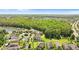 Birds-eye view of the neighborhood with beautiful homes, lush greenery, and serene lake views at 9908 Spice Bush Ct, Tampa, FL 33647