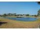 Scenic pond with a fountain, surrounded by lush greenery and community homes, perfect for serene views at 11250 Hollander Ave, Hudson, FL 34667