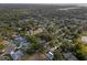 A beautiful aerial view of a neighborhood with mature trees, well-maintained lawns, and a glimpse of the nearby water at 1686 Spottswood Cir, Palm Harbor, FL 34683