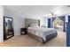 Spacious bedroom with king bed, carpet flooring, a walk-in closet, and soft natural light at 1686 Spottswood Cir, Palm Harbor, FL 34683