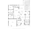 Detailed floor plan showing layout of bedrooms, bathrooms, kitchen, living areas and backyard pool at 28451 Great Bend Pl, Wesley Chapel, FL 33543