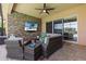 Relax on the lanai with an outdoor television and view of the pool at 31382 Chesapeake Bay Dr, Wesley Chapel, FL 33543