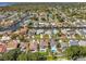 Aerial view showing the home's location on a canal and proximity to waterways at 314 Crosswinds Dr, Palm Harbor, FL 34683