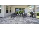Covered outdoor patio with comfortable seating and grill for relaxation and entertainment at 34516 Heavenly Ln, Dade City, FL 33525