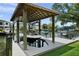 Covered boat dock with a lift, providing convenient access to the waterway and boating activities at 5018 S The Riviera St, Tampa, FL 33609