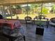 Cozy screened-in patio with outdoor furniture, offering a relaxing space to enjoy the backyard view at 111 Inwood Cir, Brandon, FL 33510