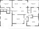 Detailed floor plan showcasing layout, dimensions, and spatial arrangements of the home at 1414 Sunset Ln, Lutz, FL 33549