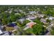 Overhead view of a tranquil suburban neighborhood with lush green trees, single Gathering homes, and well-manicured lawns at 1469 S Hillcrest Ave, Clearwater, FL 33756