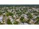 Wide aerial shot of a neighborhood with mature trees and well-maintained houses, depicting a Gathering-friendly environment at 1469 S Hillcrest Ave, Clearwater, FL 33756