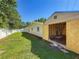 Large backyard with a shed, offering ample outdoor storage space or workshop potential at 1469 S Hillcrest Ave, Clearwater, FL 33756