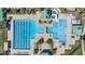Overhead view of the community pool featuring a slide and lap lanes at 19139 Cypress Reach Ln, Tampa, FL 33647