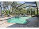 Inviting screened-in pool with tropical landscaping and brick-paver deck at 19139 Cypress Reach Ln, Tampa, FL 33647