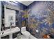 Stylish powder room with palm wallpaper, modern fixtures, and elegant decor at 2103 Bayshore Blvd # 1701, Tampa, FL 33606