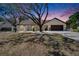 Single-story home at dusk, featuring a well-maintained yard, attached garage, and walkway at 3004 Rolling Acres Pl, Valrico, FL 33596