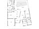Detailed floor plan showcasing the layout of the home, including bedrooms, pool, and living spaces at 3579 Landmark Trl, Palm Harbor, FL 34684