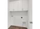 Clean laundry area with crisp white cabinets and wood-look flooring, ready for appliances at 5530 N 9Th St # 1, Tampa, FL 33604