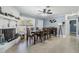 Formal dining area features a decorative fireplace and a large window at 8816 Memorial Hwy, Tampa, FL 33615