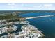 Breathtaking aerial view featuring the coastline, a bridge, and waterfront community at 9920 Spoonbill E Rd, Bradenton, FL 34209