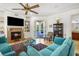 Bright living room offers comfortable seating, a fireplace, and an open layout at 108 Bermuda Ave, Tampa, FL 33606