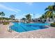 Large community pool featuring ample space for swimming laps and recreational use with many palm trees at 10922 Holly Cone Dr, Riverview, FL 33569