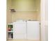 Convenient laundry room with a washer, dryer and storage shelving at 111 S Delaware Ave # 1, Tampa, FL 33606