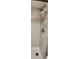 Shower features updated faucet, shower head, and practical storage for toiletries and cleaning supplies at 1235 S Highland Ave # 5-402, Clearwater, FL 33756