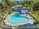 Aerial view of the community pool and clubhouse at 1303 N Mcmullen Booth Rd # 1303, Clearwater, FL 33759