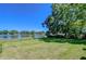 Expansive backyard with green lawn and serene lake view, perfect for outdoor enjoyment at 1324 Eckles Dr, Tampa, FL 33612