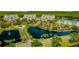 Spectacular aerial image displaying manicured grounds, shimmering lake, and ample parking near the residences at 2323 Feather Sound Dr # F101, Clearwater, FL 33762