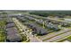 An aerial view captures the home's location within a community, highlighting its proximity to neighborhood amenities at 3047 Adams Cross Dr, Zephyrhills, FL 33540